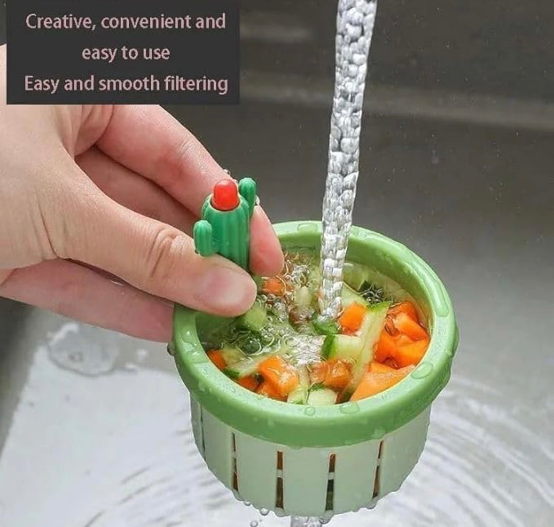 Cactus Kitchen Sink Drain Strainer (Pack of 2) - Automatic Dumping Food Waste Collector | Sink Filter Basket (TR-108)