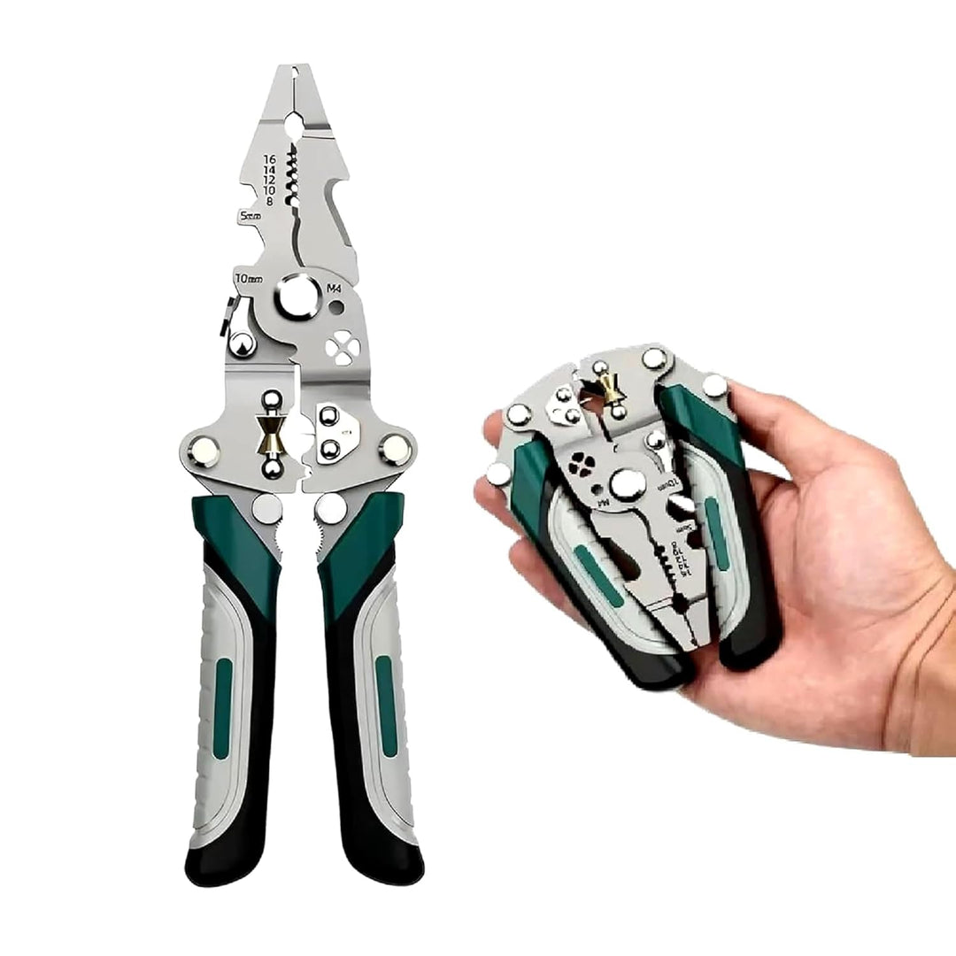 Foldable Wire Stripper Pliers with Cutting & Crimping Function (TR-198)