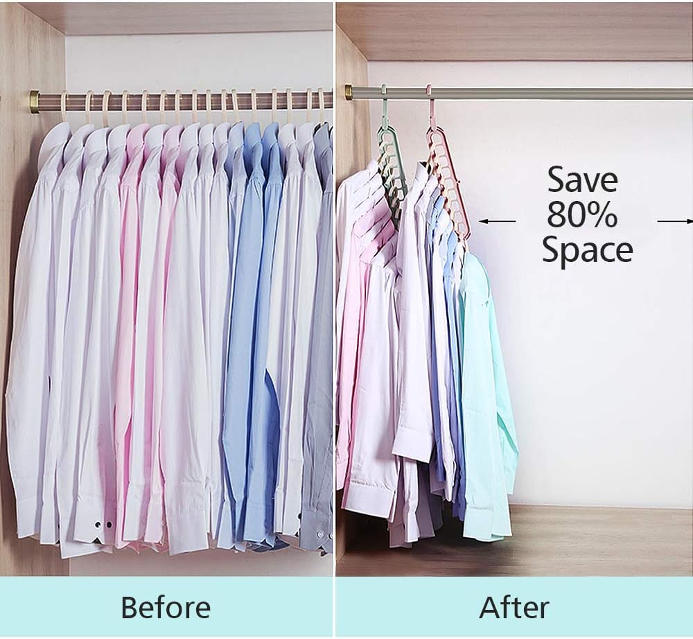Clothes Hanger with 360° Swivel Hook-(pack of 2)