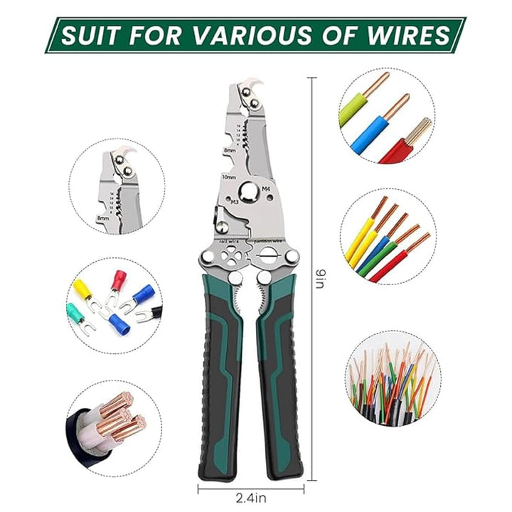 Foldable Wire Stripper Pliers with Cutting & Crimping Function (TR-198)