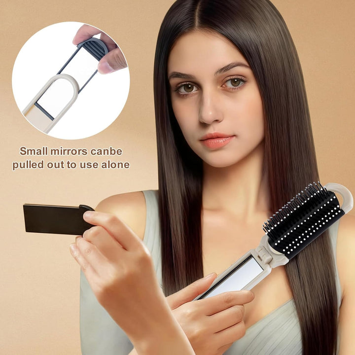 Foldable Hair Brush with Mirror (TR-171)