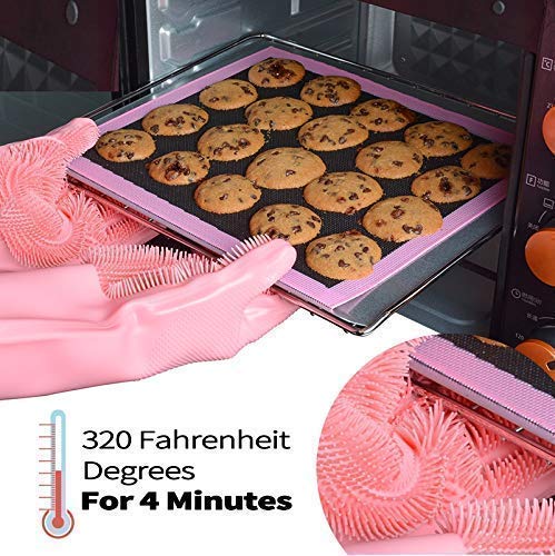 Magic Silicone Dish Washing Gloves with Scrubber Bristles