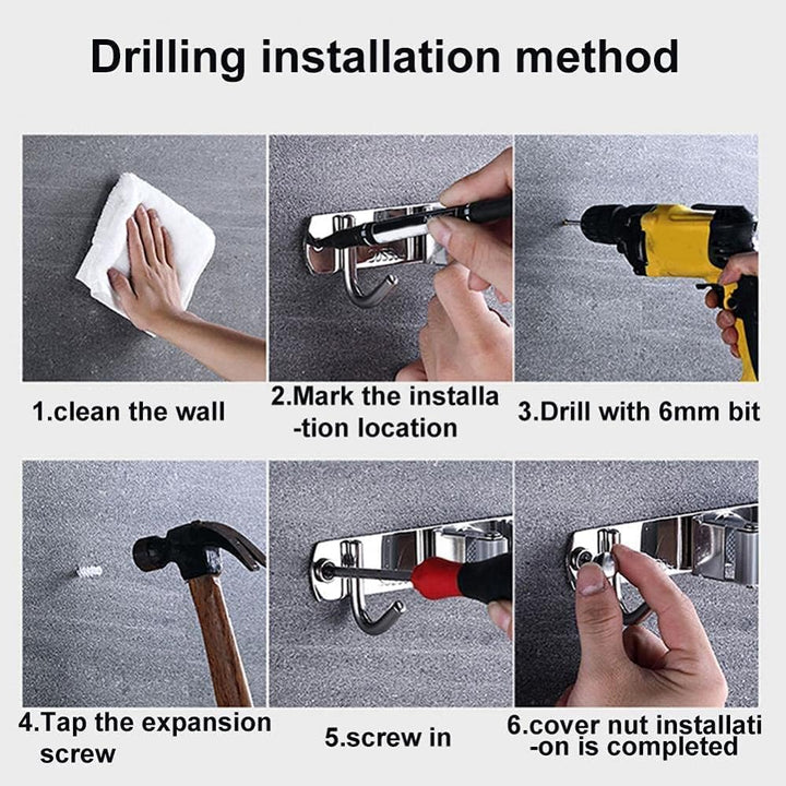 Stainless Steel Broom and Mop Holder  (TR-227)
