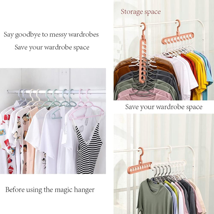 Clothes Hanger with 360° Swivel Hook-(pack of 2)