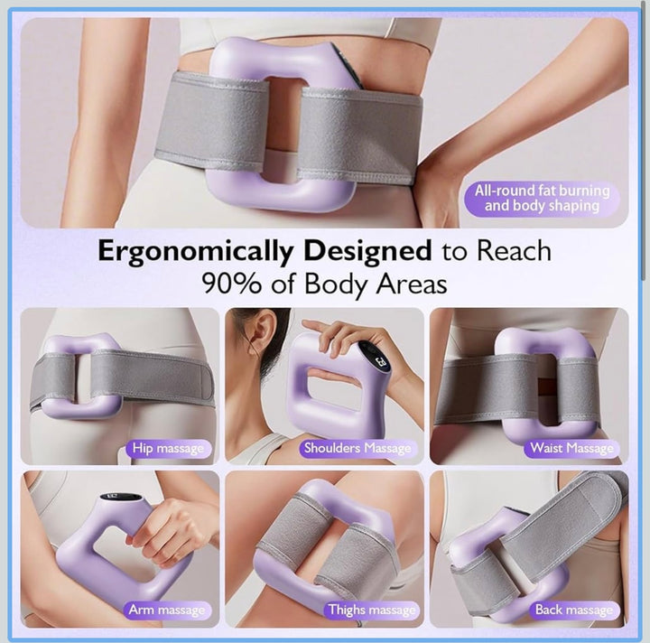Electric Waist Slimming Fascia Massage Ring ‚Äì Rechargeable Vibration Body Massager with Strap (TR-98)