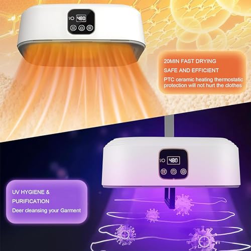 Dryer Dock Electric Cloth Warmer - Portable Cloth Warming Machine for Home,Warming Bag, and Towel Rack - Automatic Wet Clothing Air Warmer,White,Acrylonitrile Butadiene Styrene Dryer (Multicolour)|B0FHFYBXT6