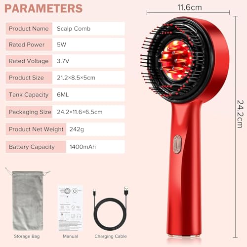 Premium Head Scalp Electric Massager Comb | Scalp Massaging Brush with 2 In 1 Hair Oil Applicator | IPX7 Waterproof, Portable Deep Massager For Hair & Head Relaxation at Home|B0FCLQVCWP