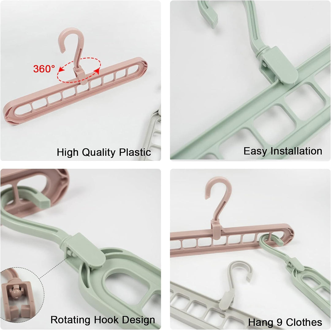 Clothes Hanger with 360° Swivel Hook-(pack of 2)