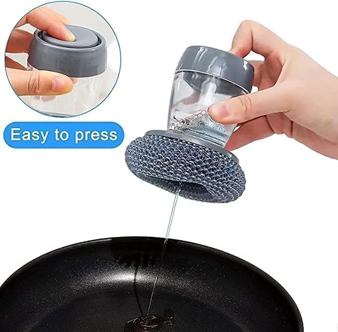 Handy Liquid Soap Dispenser Scrubber with Built-in Soap Pump