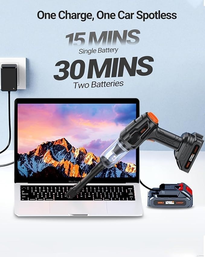 High Power Cordless Vacuum Cleaner with 21,000Pa Suction, Detachable Batteries & Multi-Nozzle Cleaning Kit