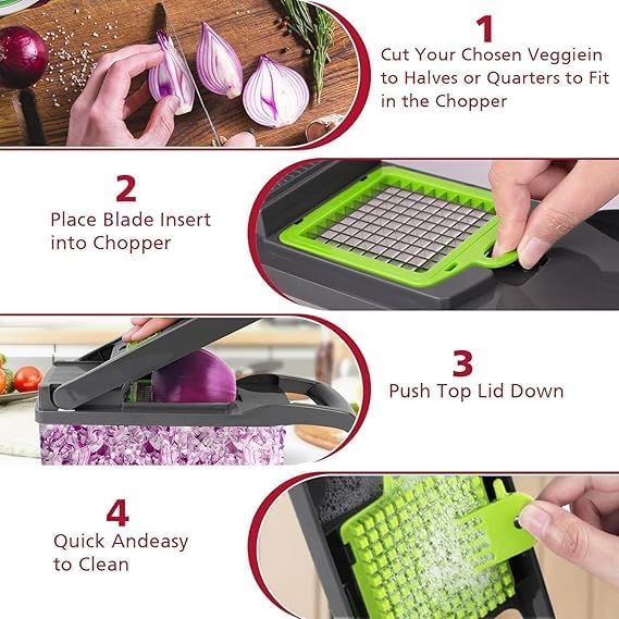 14-in-1 Multi-Functional Vegetable Chopper | Slice, Dice, Chop & Prep in Seconds