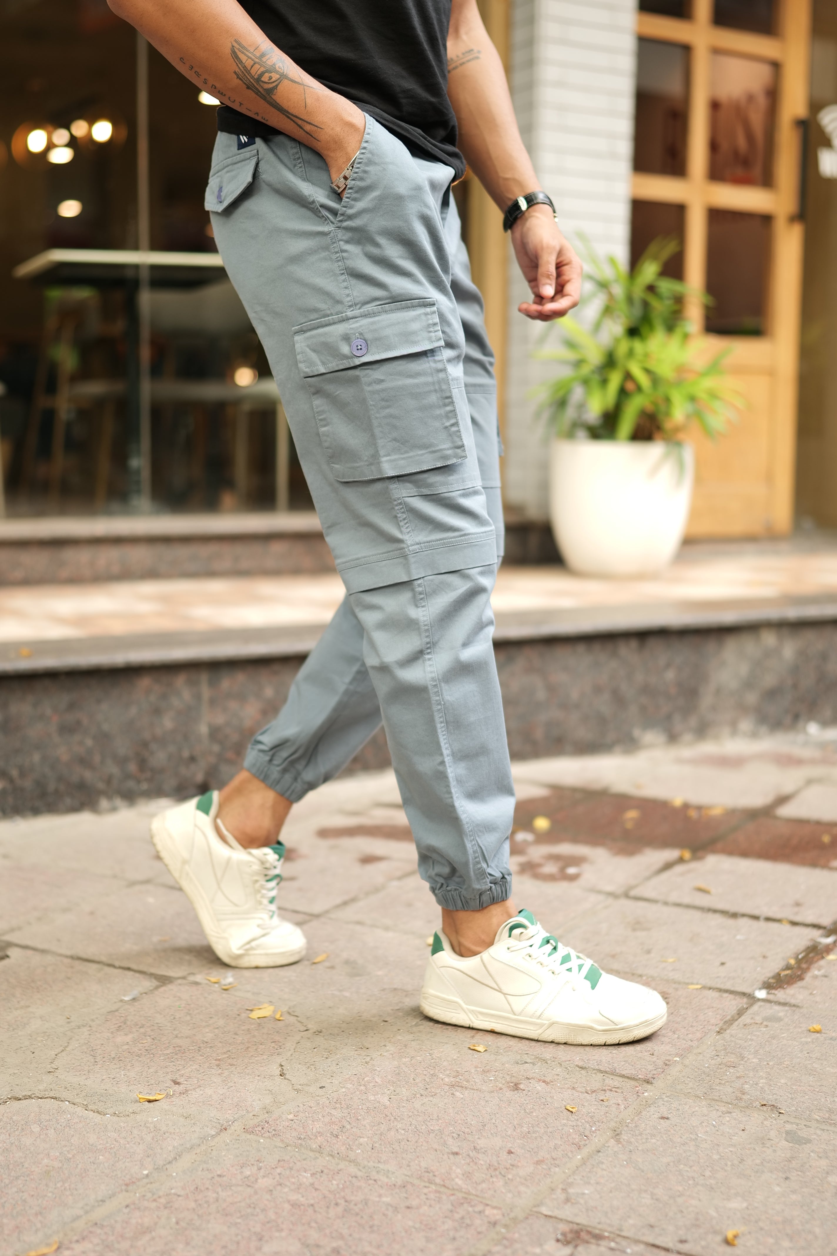 Mens green cargo joggers new arrivals