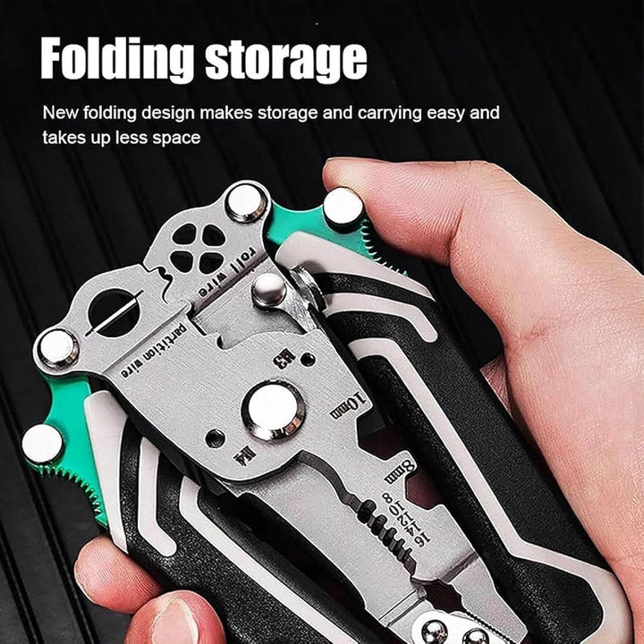 Foldable Wire Stripper Pliers with Cutting & Crimping Function (TR-198)