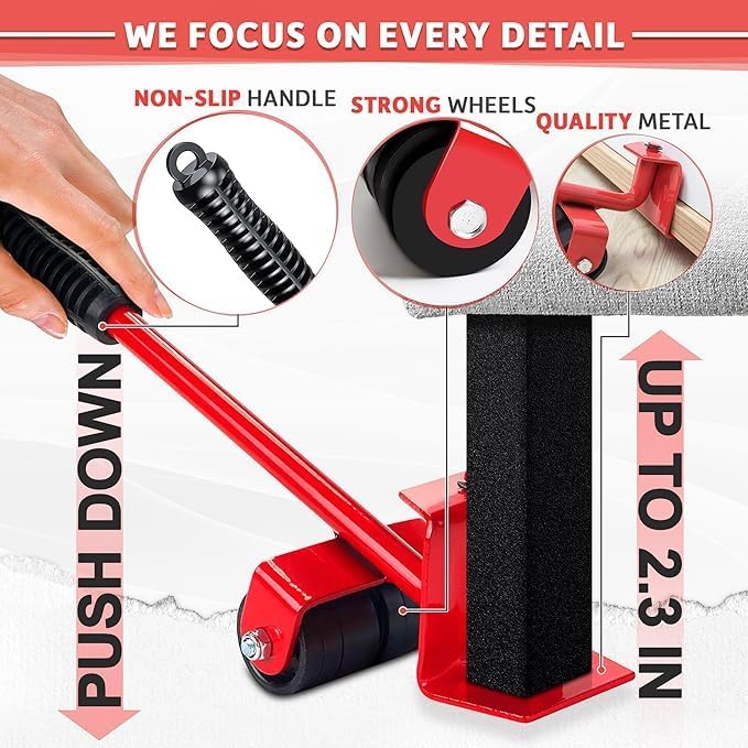 Furniture Lifter & Mover Tool Set – Heavy Duty Easy Moving System