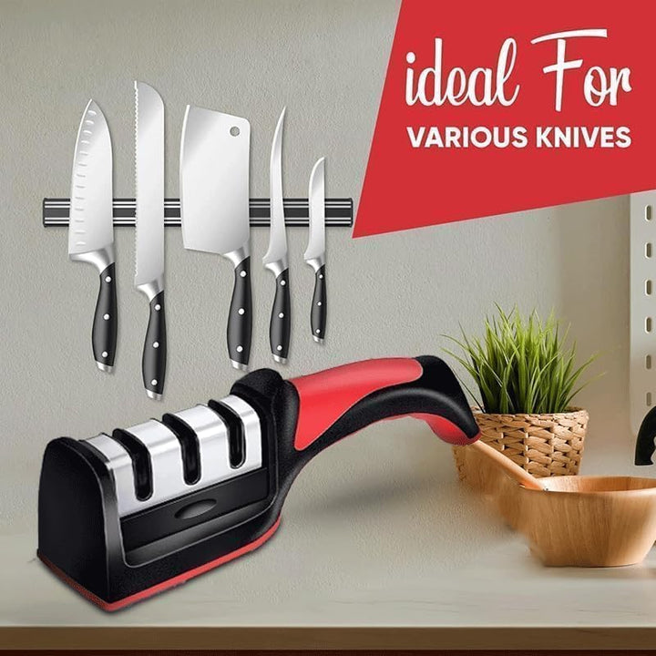 Knife Sharpener Tool with 3-Stage System