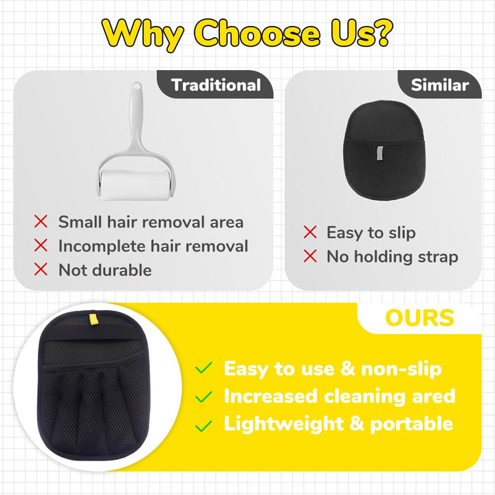 Pet Hair Remover Gloves – Pack of 2 | Reusable Pet Grooming & Lint Removal Gloves (TR-196)