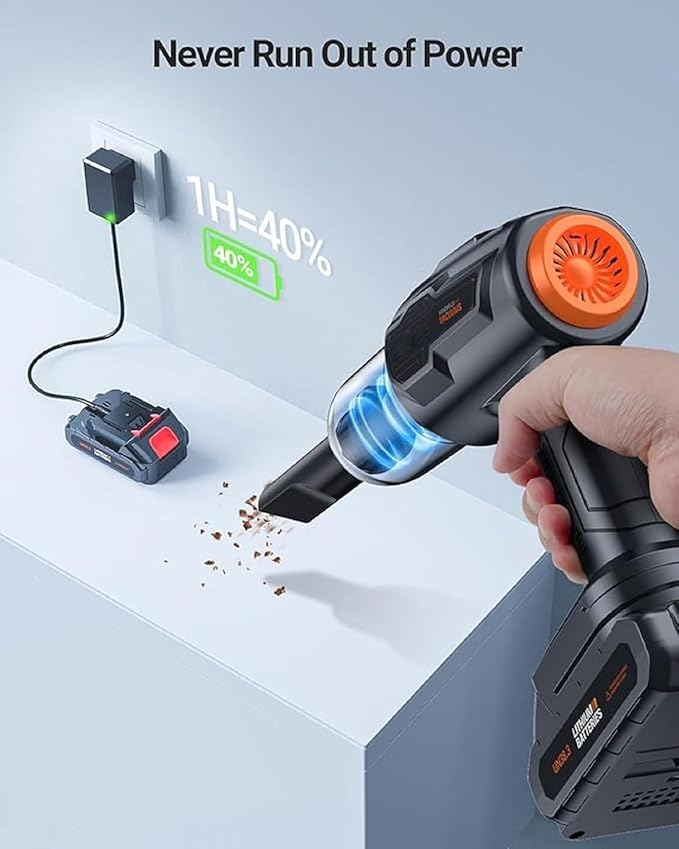 High Power Cordless Vacuum Cleaner with 21,000Pa Suction, Detachable Batteries & Multi-Nozzle Cleaning Kit