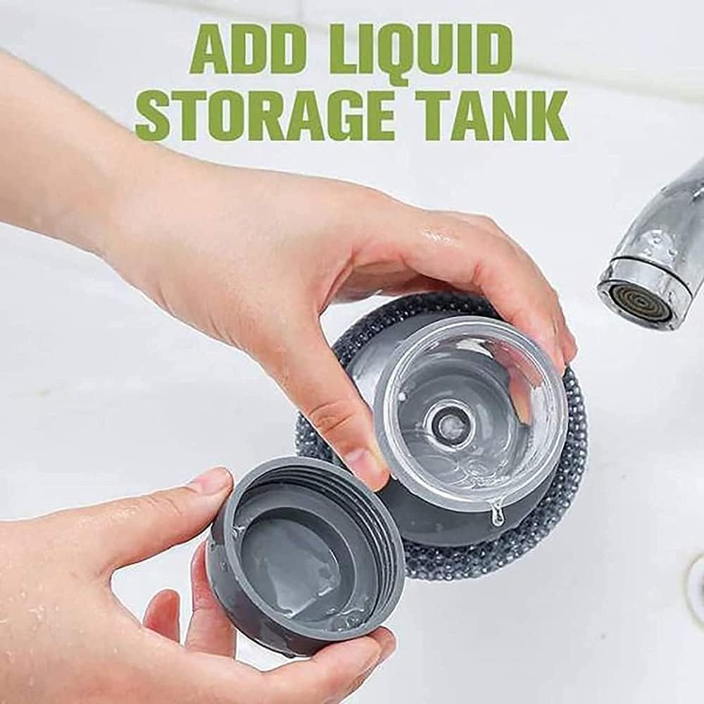 Handy Liquid Soap Dispenser Scrubber with Built-in Soap Pump