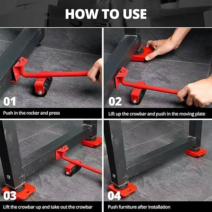 Furniture Lifter & Mover Tool Set – Heavy Duty Easy Moving System