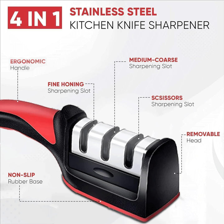 Knife Sharpener Tool with 3-Stage System