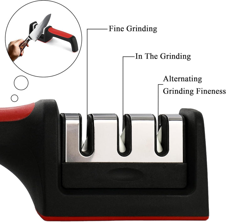 Knife Sharpener Tool with 3-Stage System