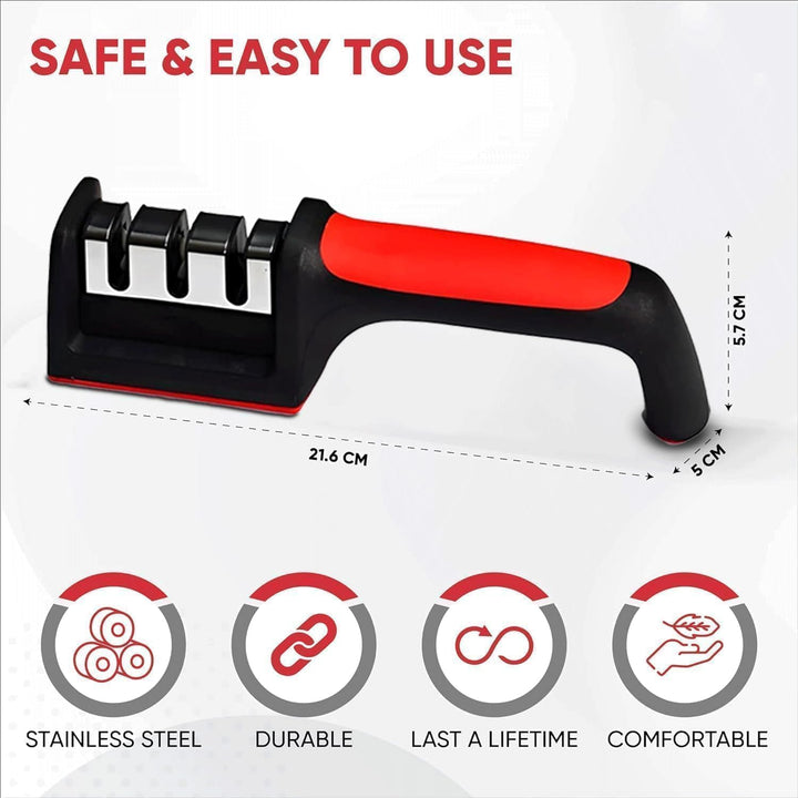 Knife Sharpener Tool with 3-Stage System