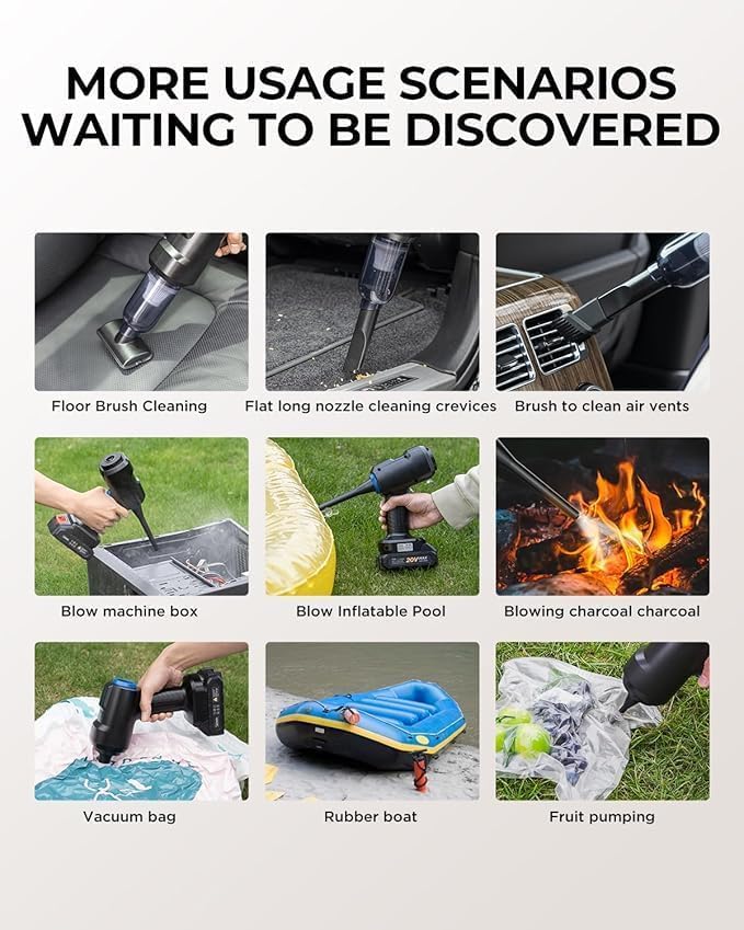 High Power Cordless Vacuum Cleaner with 21,000Pa Suction, Detachable Batteries & Multi-Nozzle Cleaning Kit