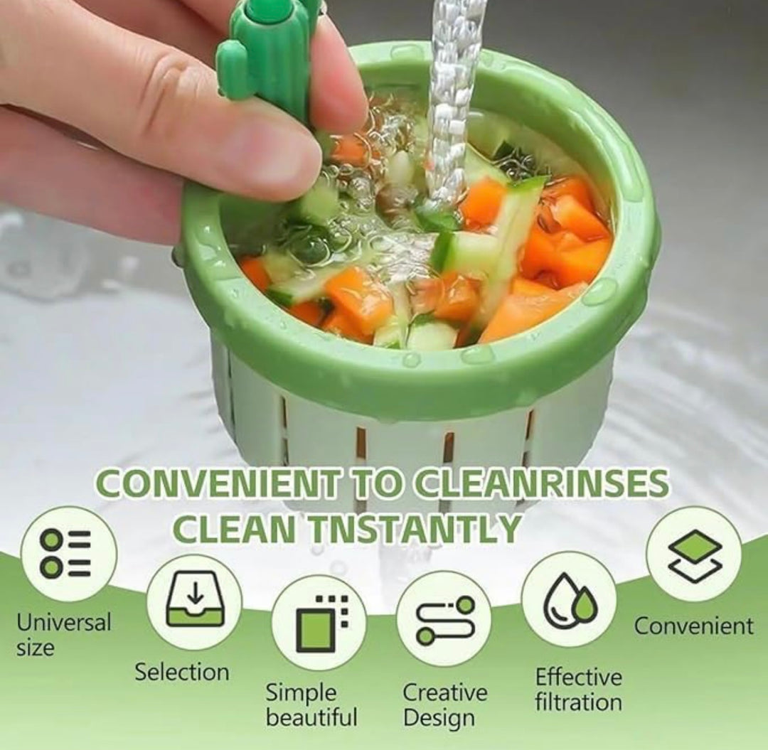 Cactus Kitchen Sink Drain Strainer (Pack of 2) - Automatic Dumping Food Waste Collector | Sink Filter Basket (TR-108)