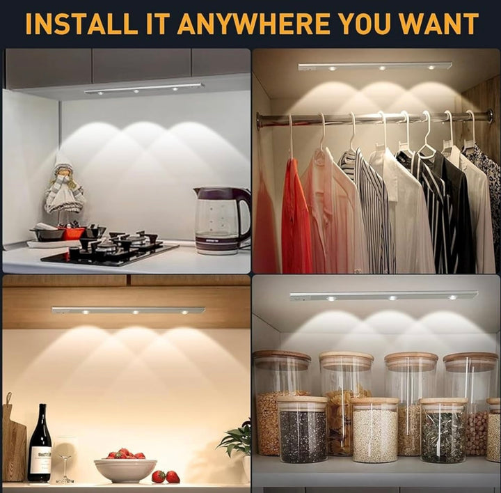 Motion Sensor LED Under Cabinet Light | USB Rechargeable | Magnetic Wireless Wardrobe & Kitchen Light