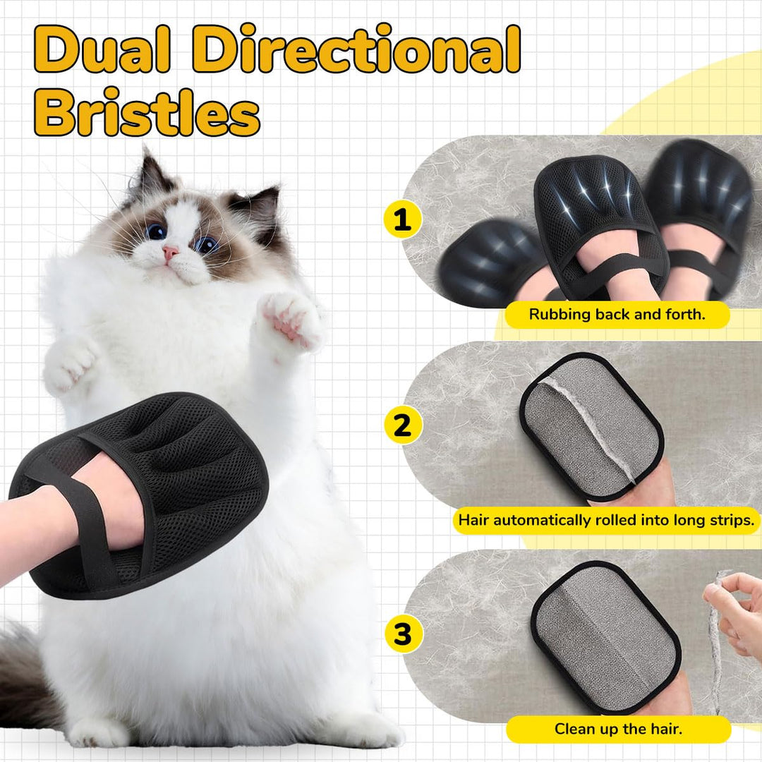 Pet Hair Remover Gloves – Pack of 2 | Reusable Pet Grooming & Lint Removal Gloves (TR-196)