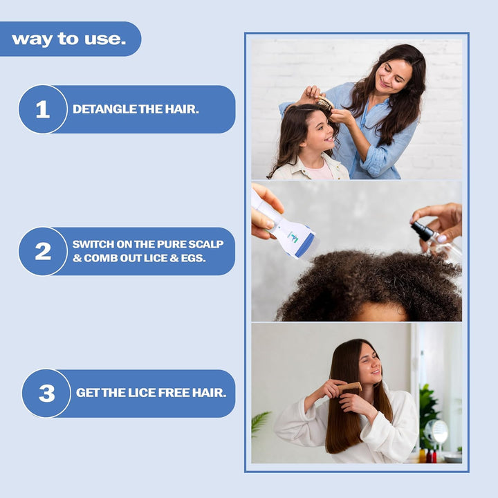 Electric Head Lice Removal Comb – Chemical-Free Lice & Nits Remover for Clean, Healthy Hair