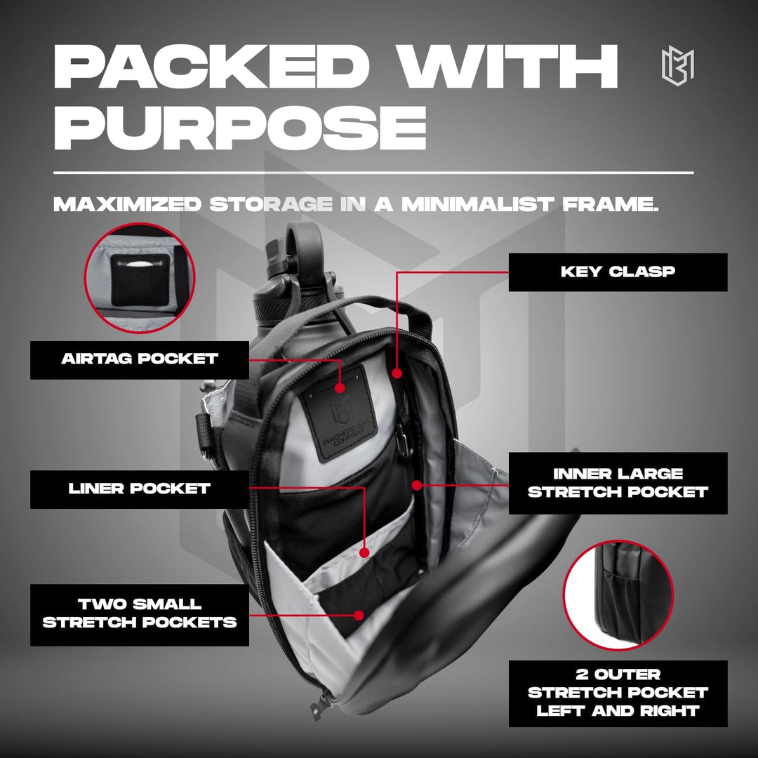 Magnetic Gym Bottle Sling – Hands-Free Bottle Holder with Storage Ideal for Gym , Travel