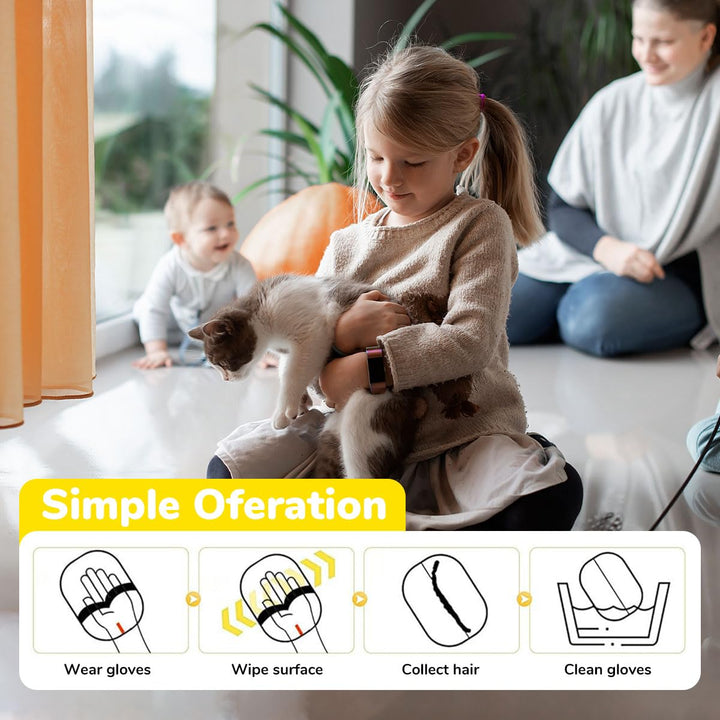 Pet Hair Remover Gloves – Pack of 2 | Reusable Pet Grooming & Lint Removal Gloves (TR-196)