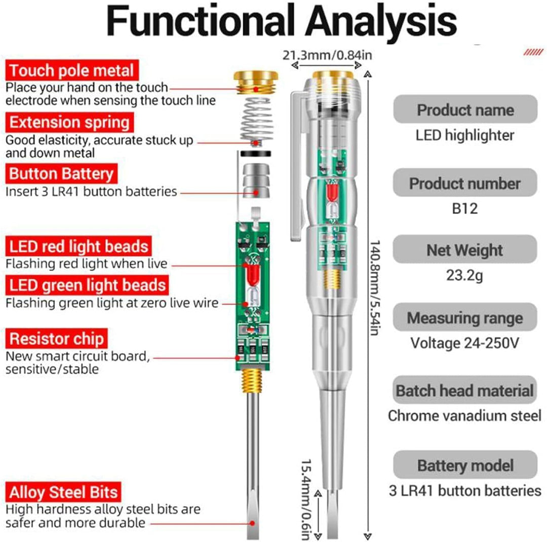 Voltage Tester Pen  with Screwdriver (Pack of 2)
