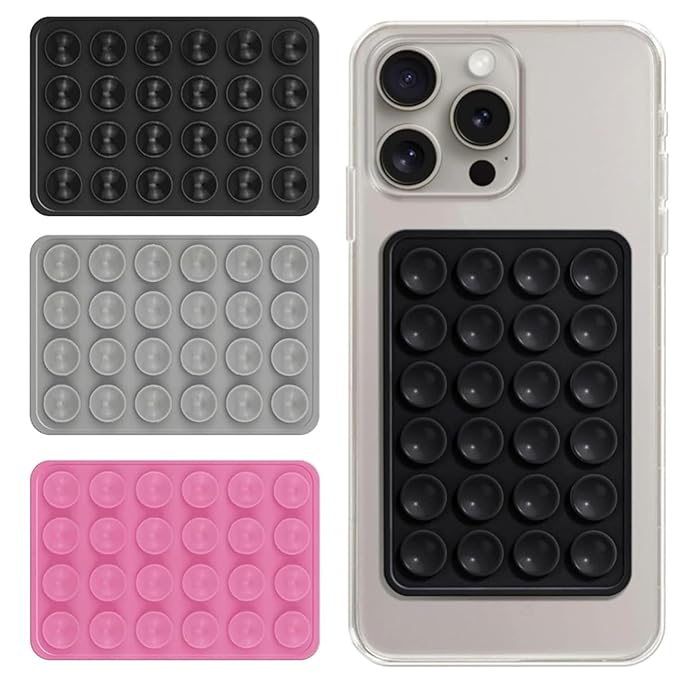 Stick-On Phone Holder – Hands-Free Phone Mount for Mirrors, Glass & Tiles | Pack of 3