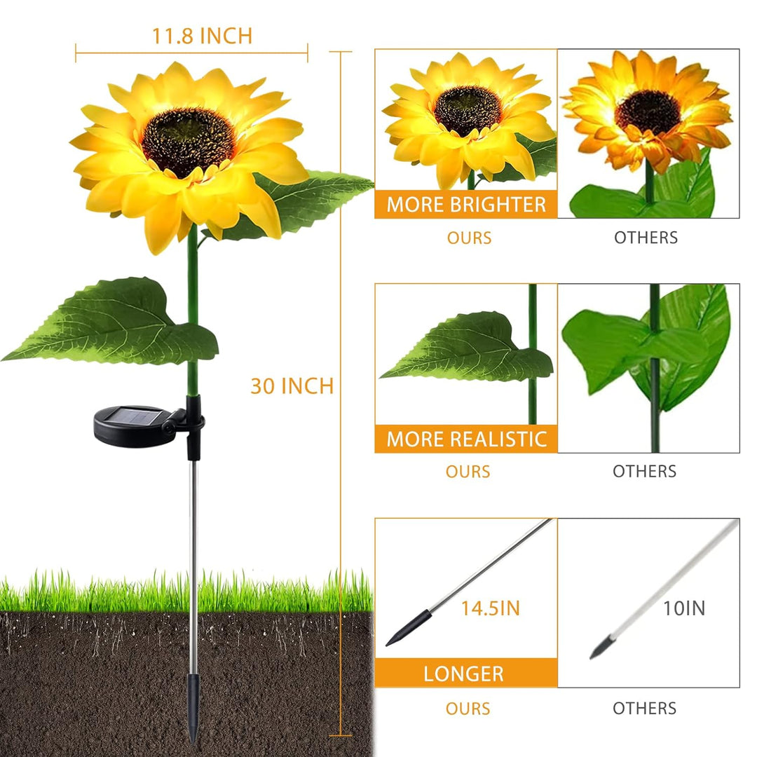 Sunflower Shaped Solar Lights Outdoor Waterproof