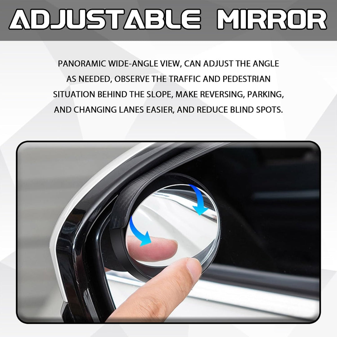 2-in-1 Car Blind Spot Mirror with Rain Guard (2pcs) – 360° Adjustable Safety Mirror for All Cars (TR-183)