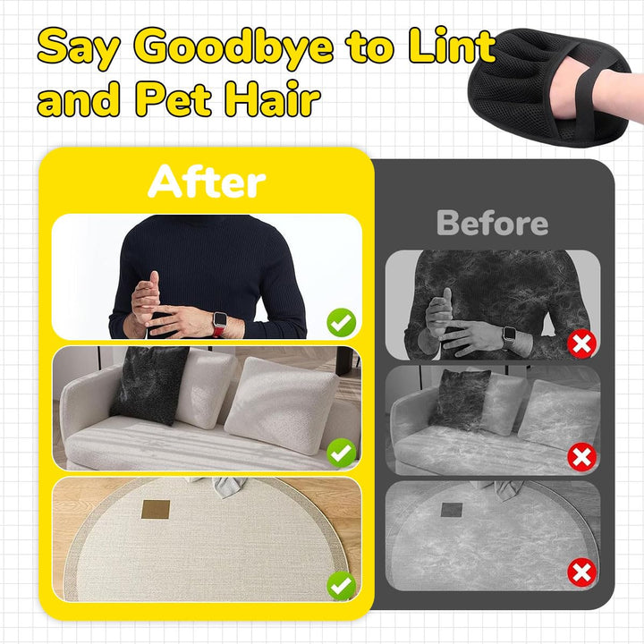 Pet Hair Remover Gloves – Pack of 2 | Reusable Pet Grooming & Lint Removal Gloves (TR-196)