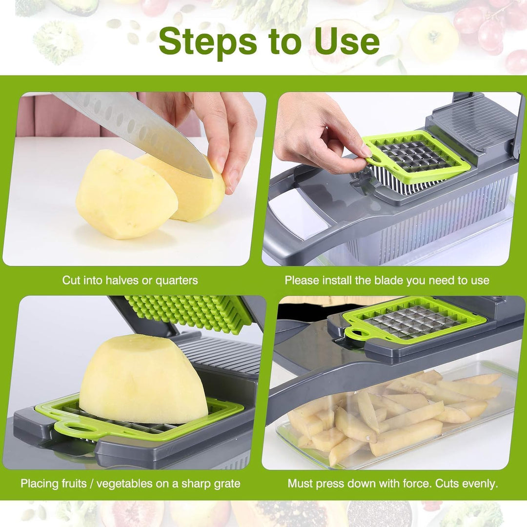 14-in-1 Multi-Functional Vegetable Chopper | Slice, Dice, Chop & Prep in Seconds