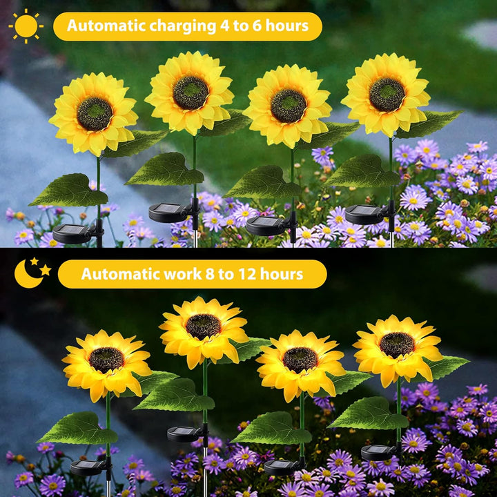 Sunflower Shaped Solar Lights Outdoor Waterproof