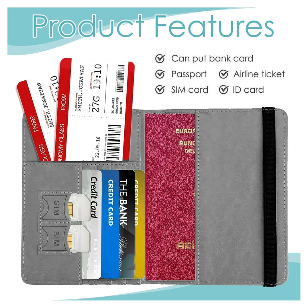 Leather Travel Passport Holder Cover (Pack of 2)