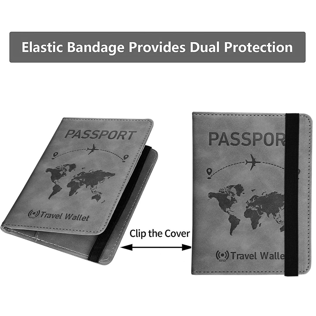 Leather Travel Passport Holder Cover (Pack of 2)