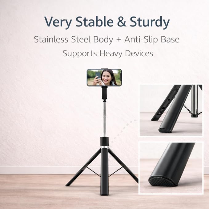 3-in-1 Selfie Stick Tripod with Light – 170CM Extendable Stand for Reels, Vlogs & Photos