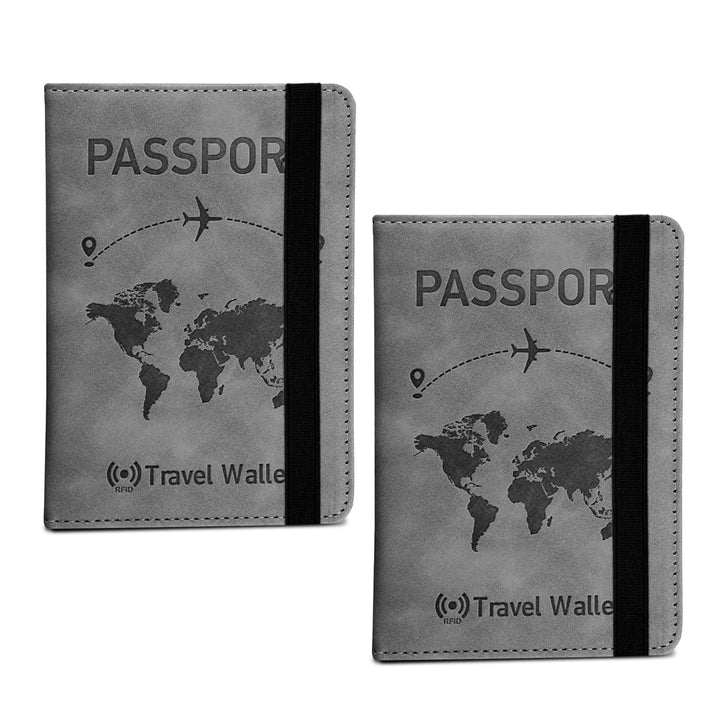 Leather Travel Passport Holder Cover (Pack of 2)
