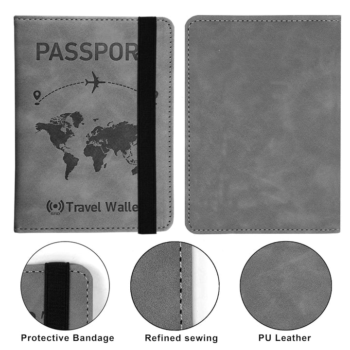 Leather Travel Passport Holder Cover (Pack of 2)