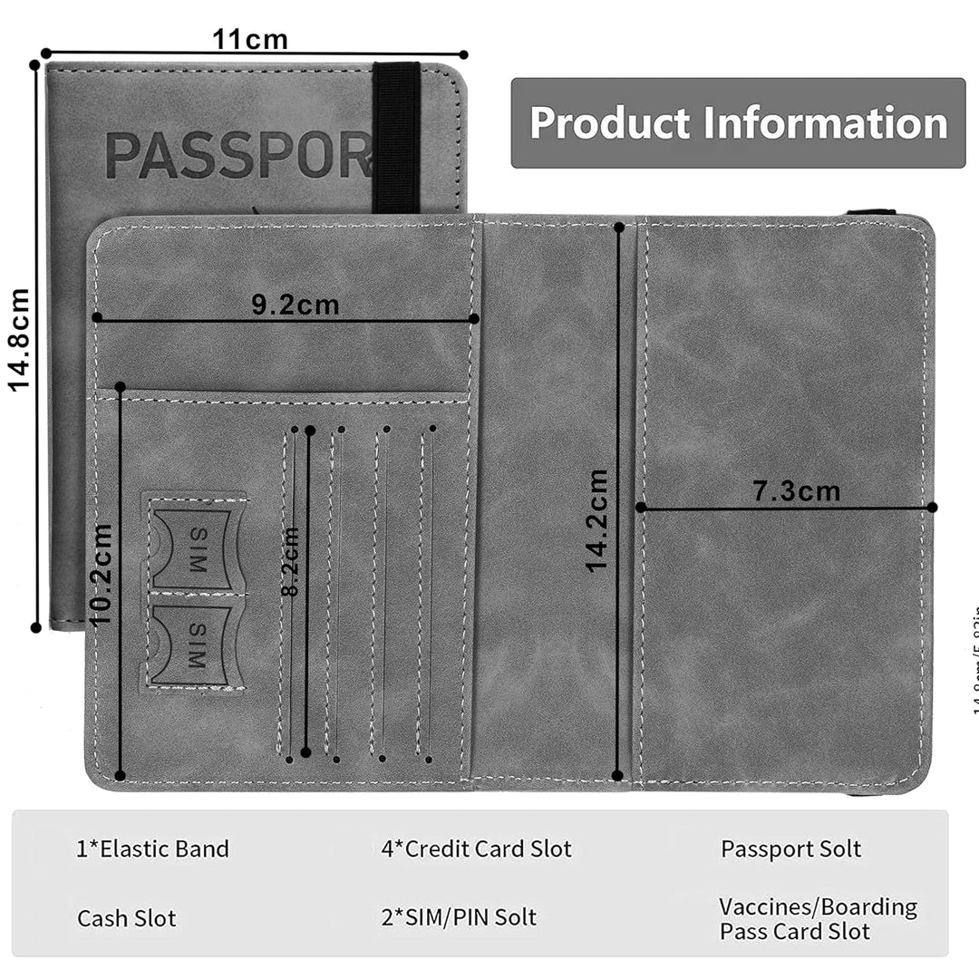 Leather Travel Passport Holder Cover (Pack of 2)