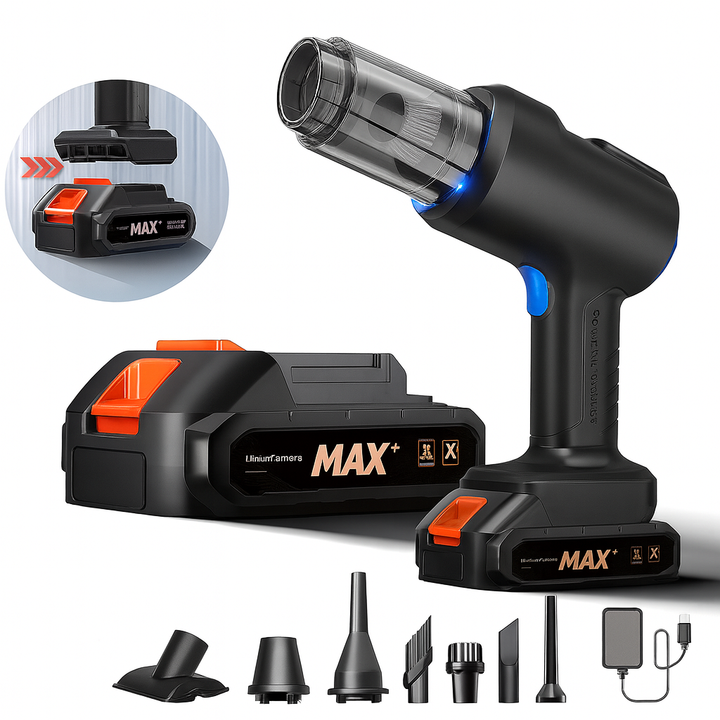 High Power Cordless Vacuum Cleaner with 21,000Pa Suction, Detachable Batteries & Multi-Nozzle Cleaning Kit
