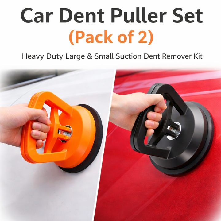 Car Dent Puller Set (Pack of 2) – Heavy Duty Large & Small Suction Dent Remover Kit for Cars, Bikes & Home Use