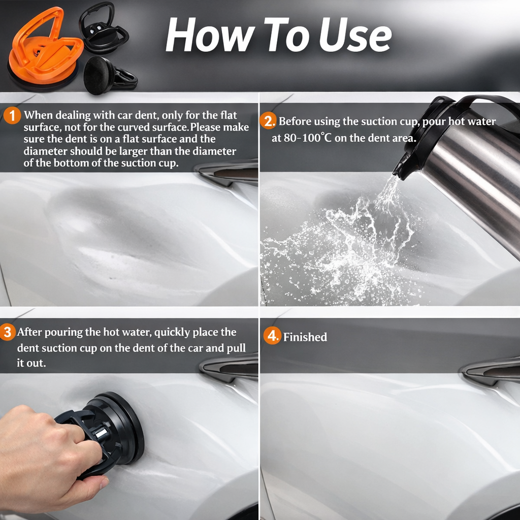 Car Dent Puller Set (Pack of 2) – Heavy Duty Large & Small Suction Dent Remover Kit for Cars, Bikes & Home Use