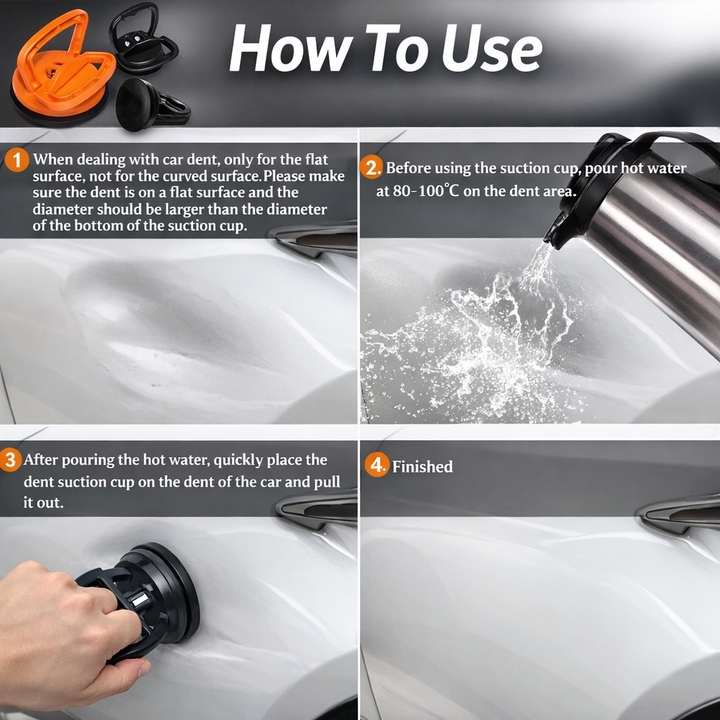 Car Dent Puller Set (Pack of 2) – Heavy Duty Large & Small Suction Dent Remover Kit for Cars, Bikes & Home Use